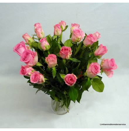 Bukett med rosa rosor